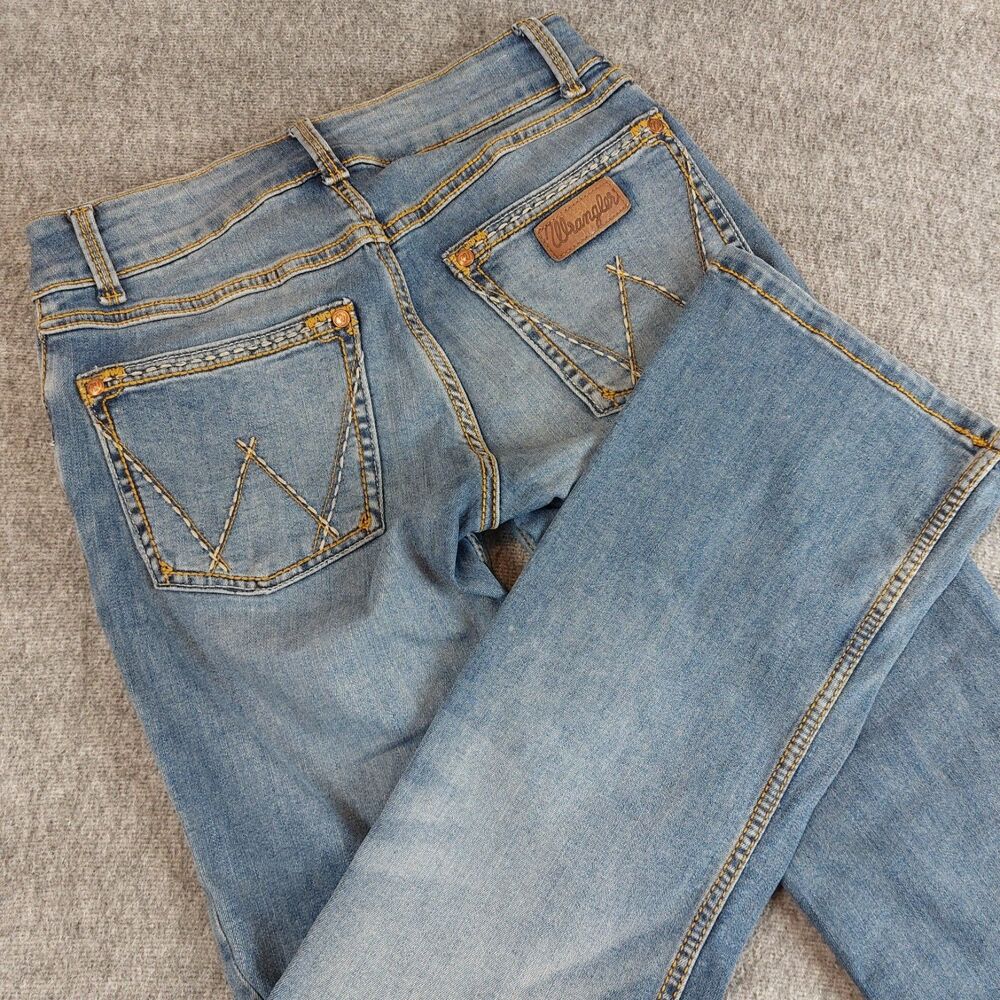 Wrangler Mae Bootcut Jeans Juniors 3/4x30 (Fit 28x28) Blue Chores 4-H Western